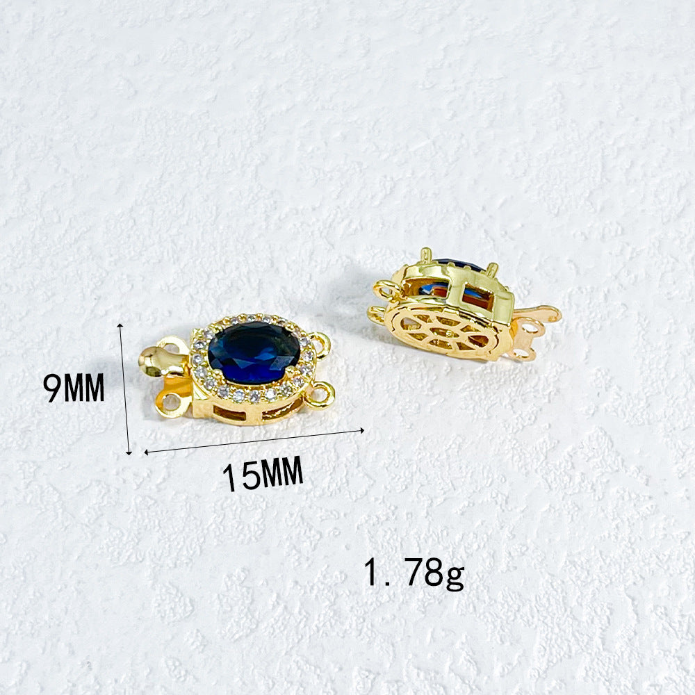 Oval CZ-Set Double-Row Clasp