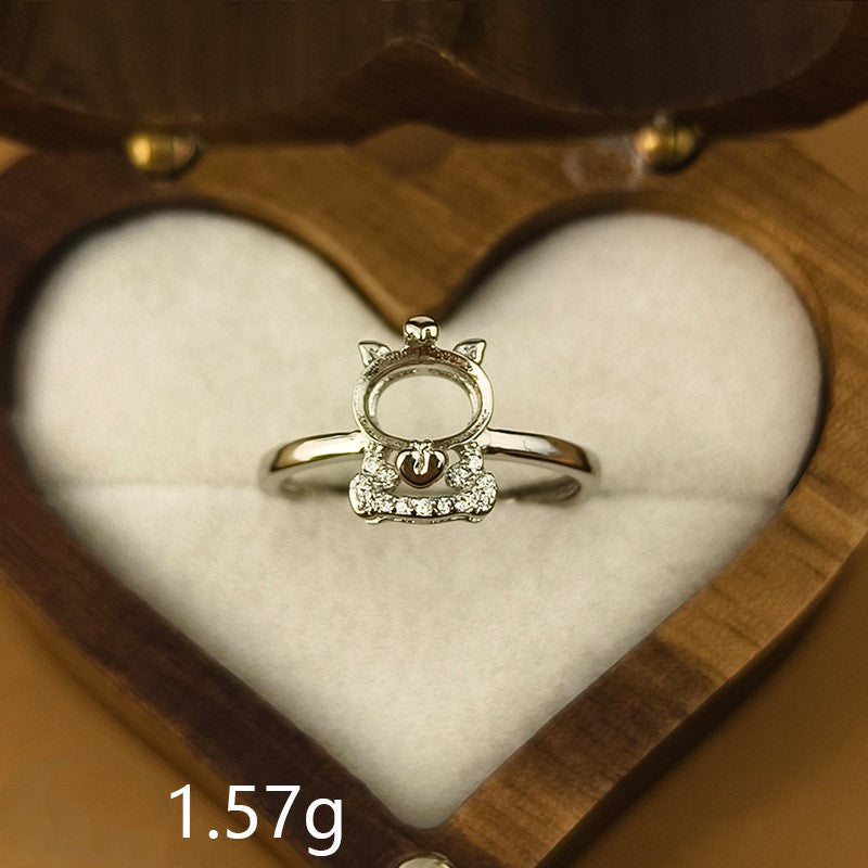 925 Sterling Silver Zodiac Ring Mount for 6x8mm Oval Gemstone, Unset DIY