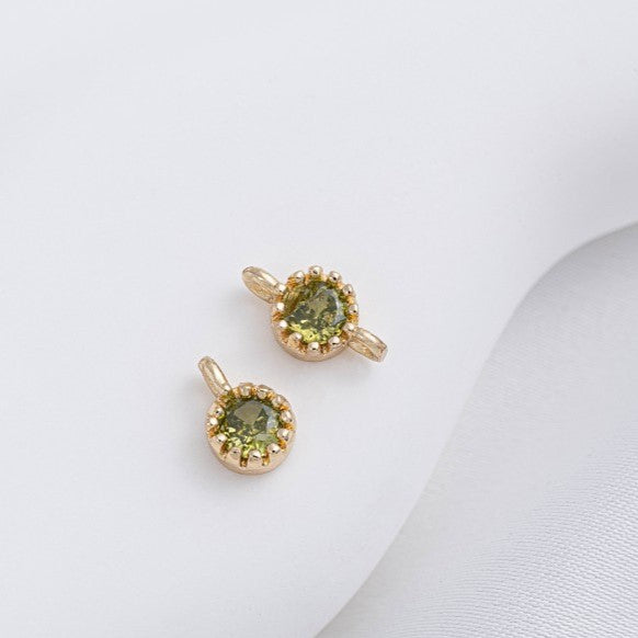 (10pcs)Single/Double Hole Spacer Bar Bead with CZ Stone