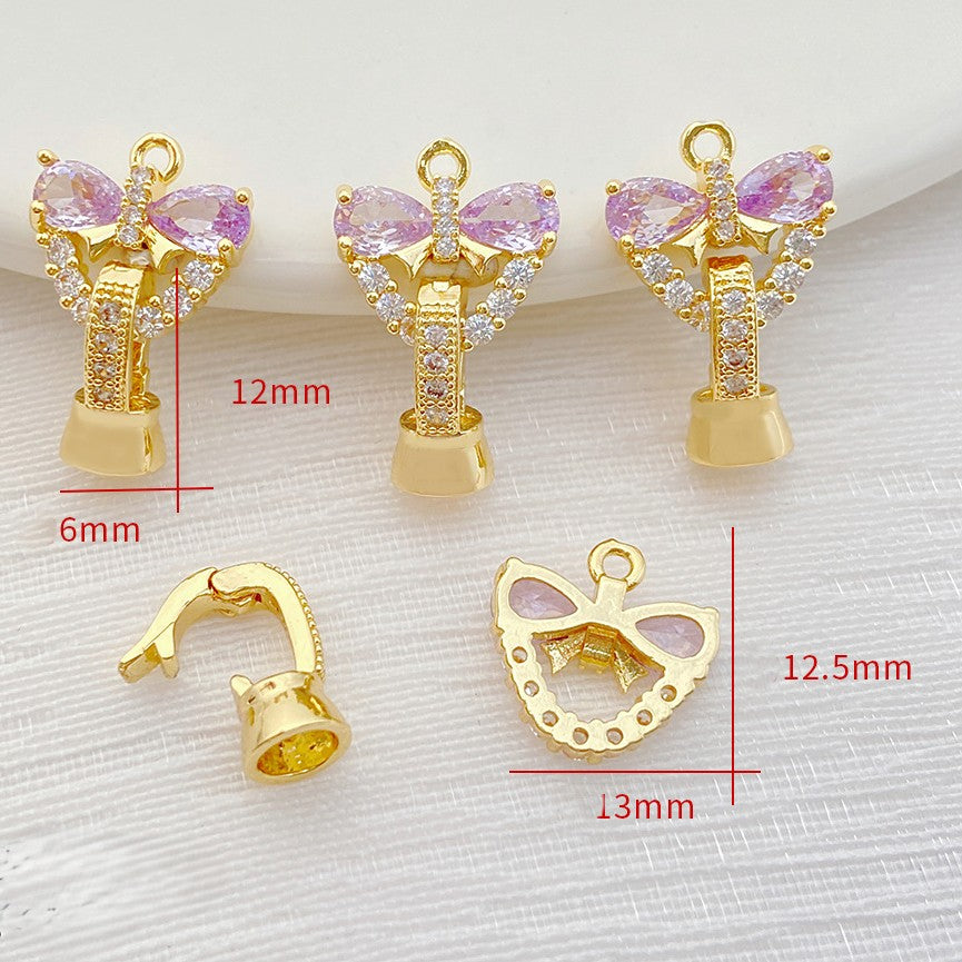 CZ-Set Bow Pearl Single Clasp