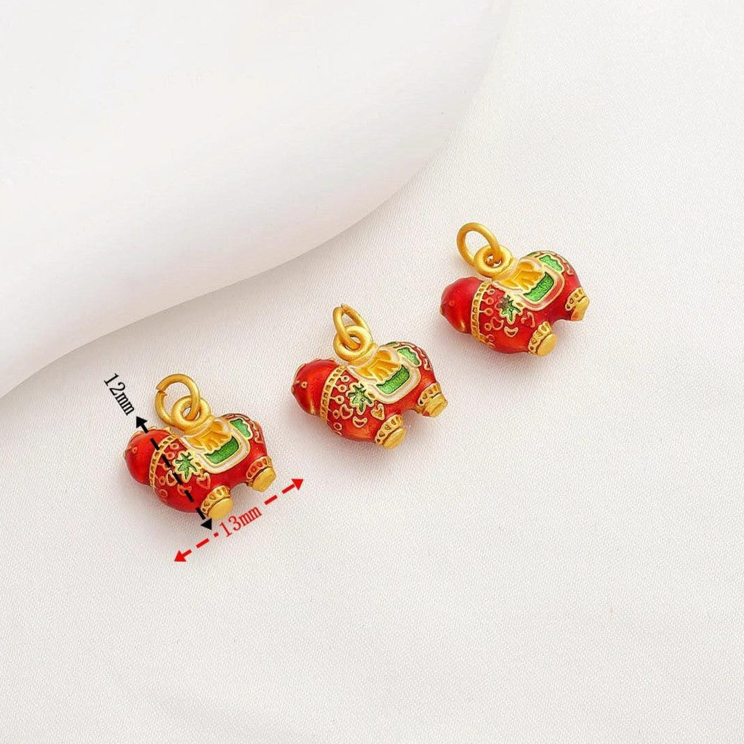 Sand Gold Ruyi Lock Butterlfy Bow Pendant