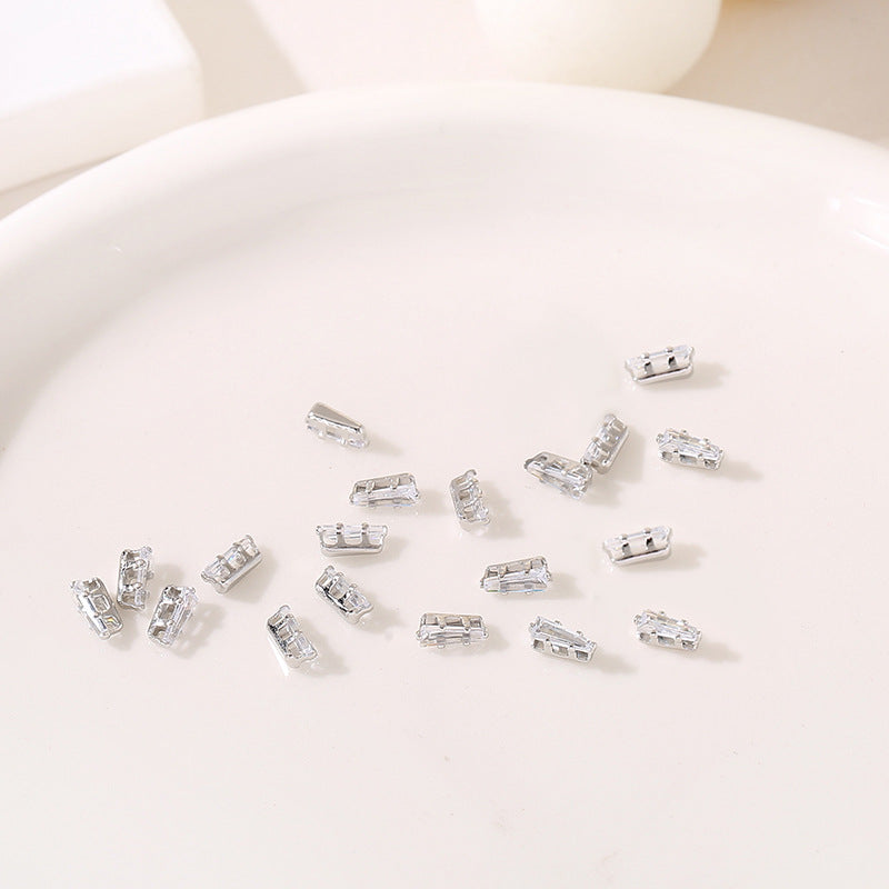 (100pcs)All Shape Geometric Zirconia Prong-Set CZ