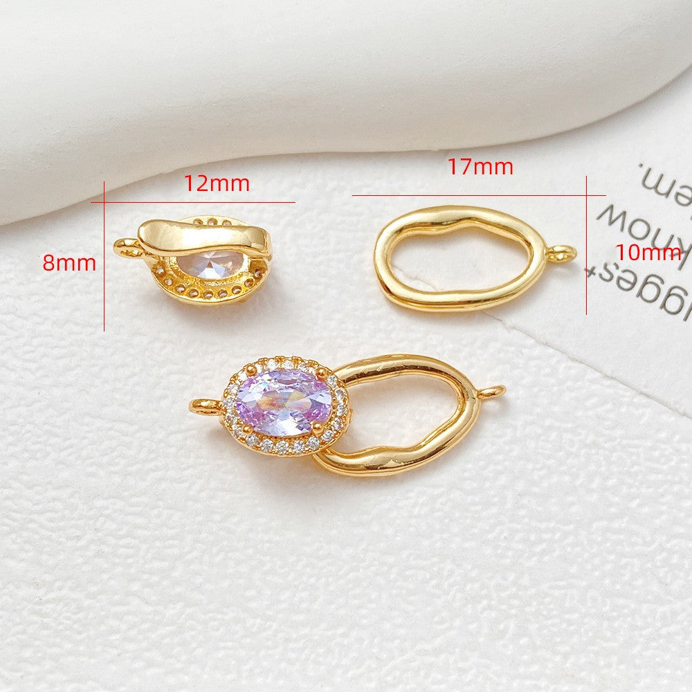 Tarnish-Resistant Figure-8 Baroque Oval CZ Clasp