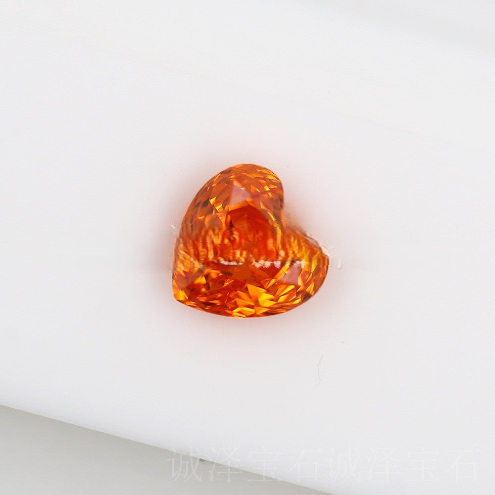 5A 6-8mm Heart Shape Rose Cut Loose CZ Stone - 2pcs