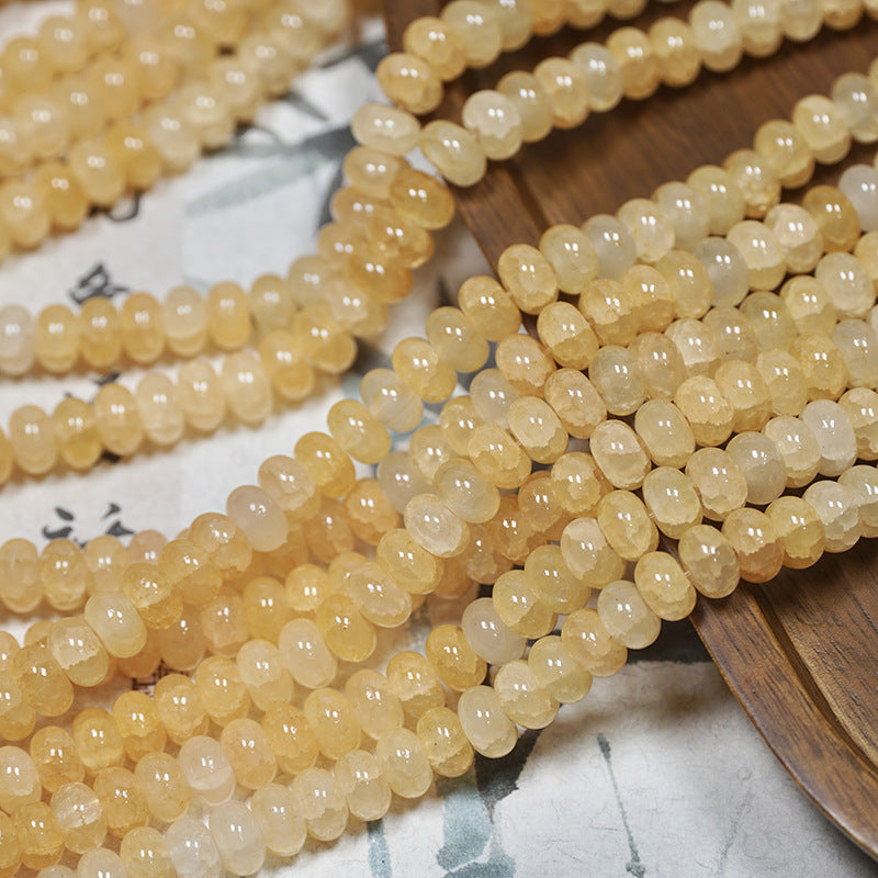 (100pcs)4x8mm Jade Crack Abacus Glass Beads - Water-Dyed Series