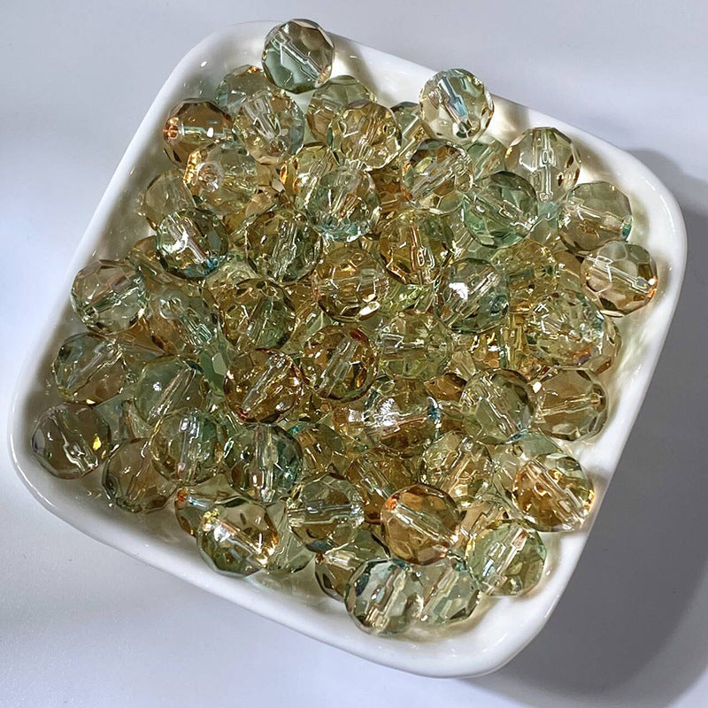 (50pcs)10mm Glass Crystal Irregular Round Beads
