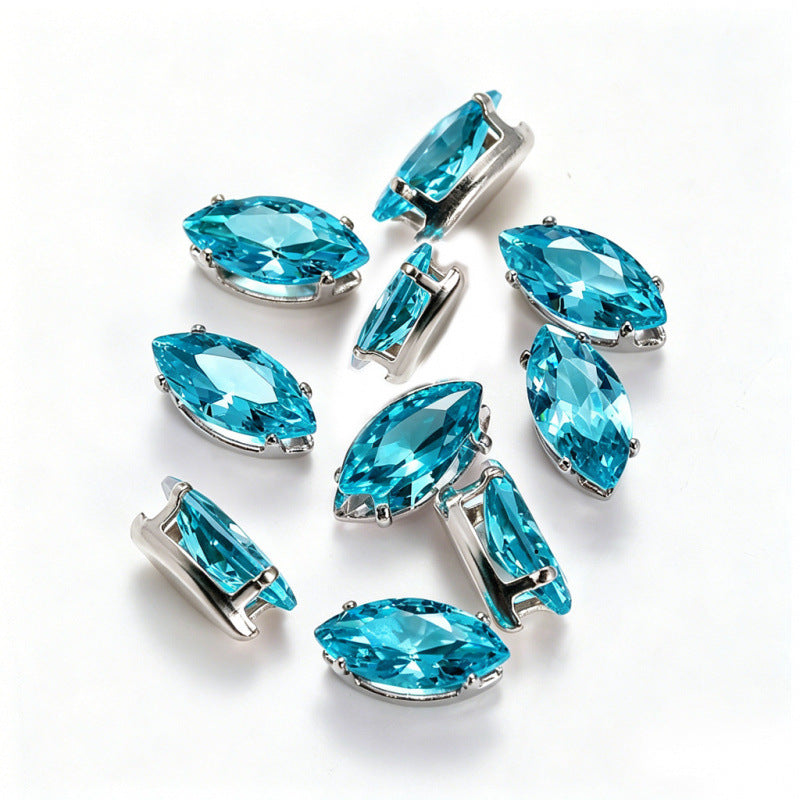 (50pcs)5x10mm 4-prong Marquise Prong-set CZs Zirconia