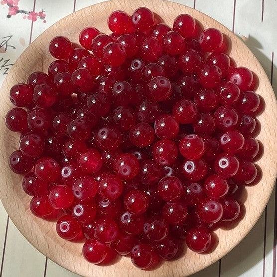 (200pcs)6/8/10/12mm Chalcedony Crystal Round Beads - Jade-like Series