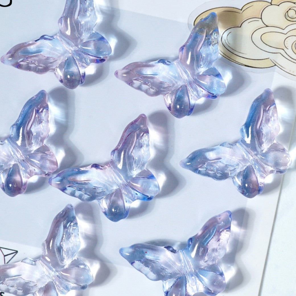 (50pcs)20x30mm Carved Glass Butterfly