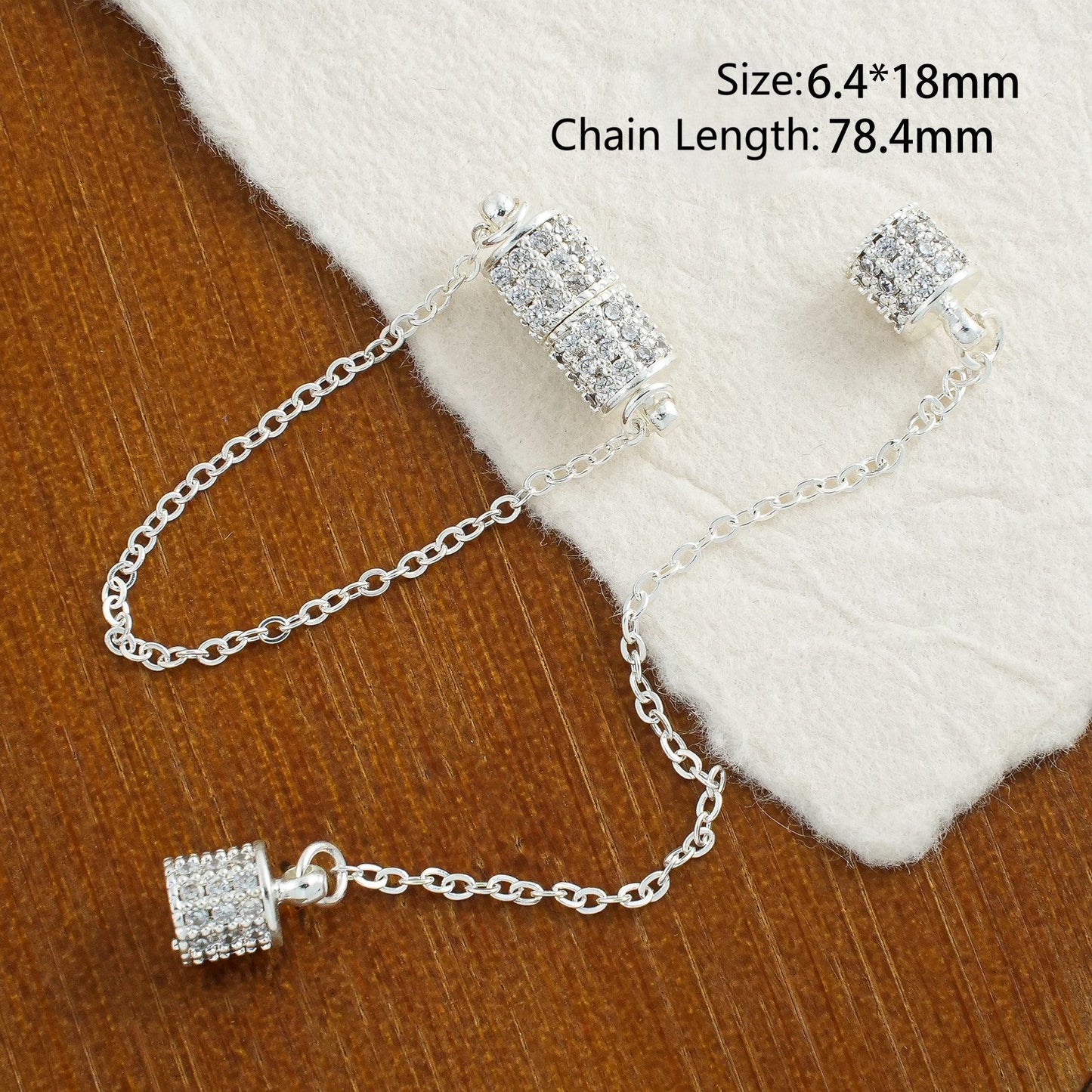 Full Diamond Cylinder Magnetic Clasp
