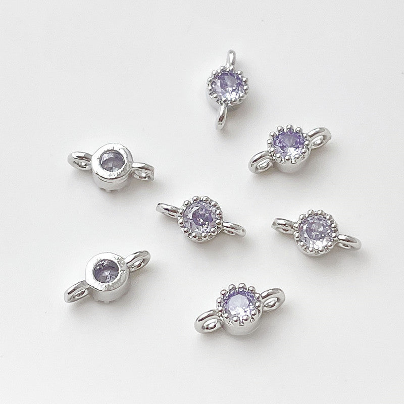 (10pcs)8mm Simple Double-Row Spacers with CZ