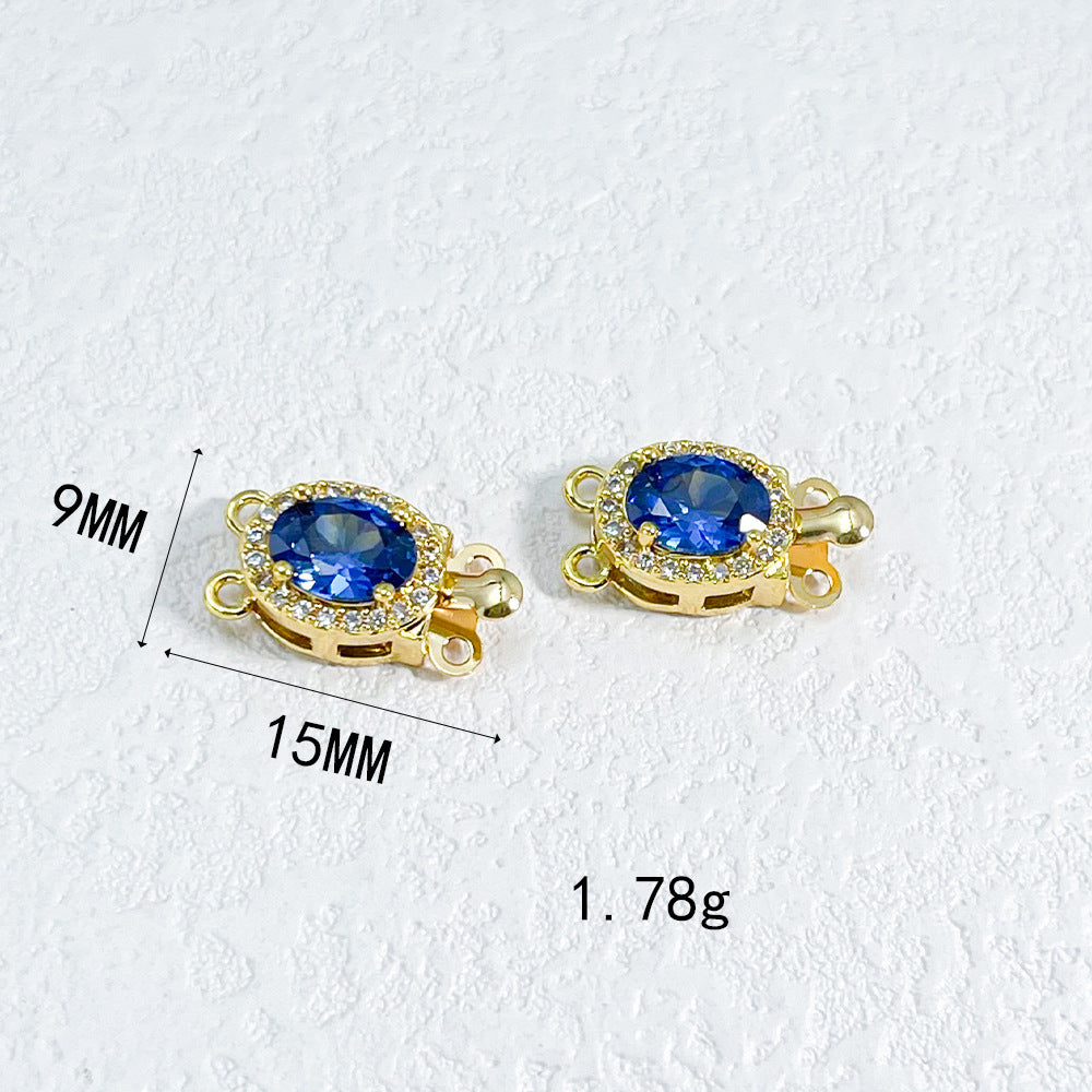Oval CZ-Set Double-Row Clasp