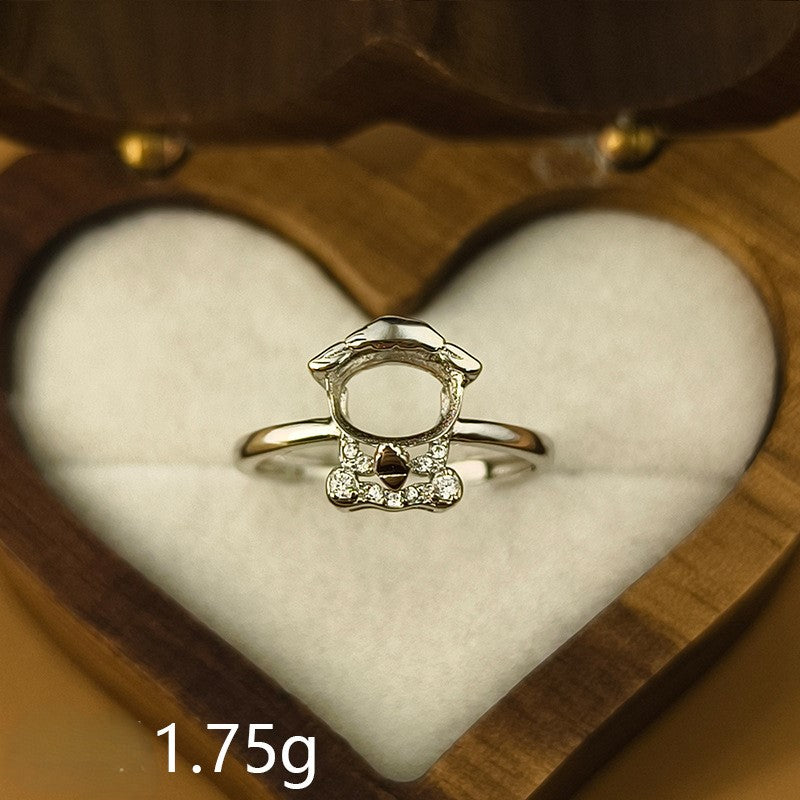 925 Sterling Silver Zodiac Ring Mount for 6x8mm Oval Gemstone, Unset DIY