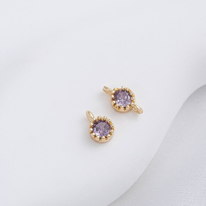 (10pcs)Single/Double Hole Spacer Bar Bead with CZ Stone