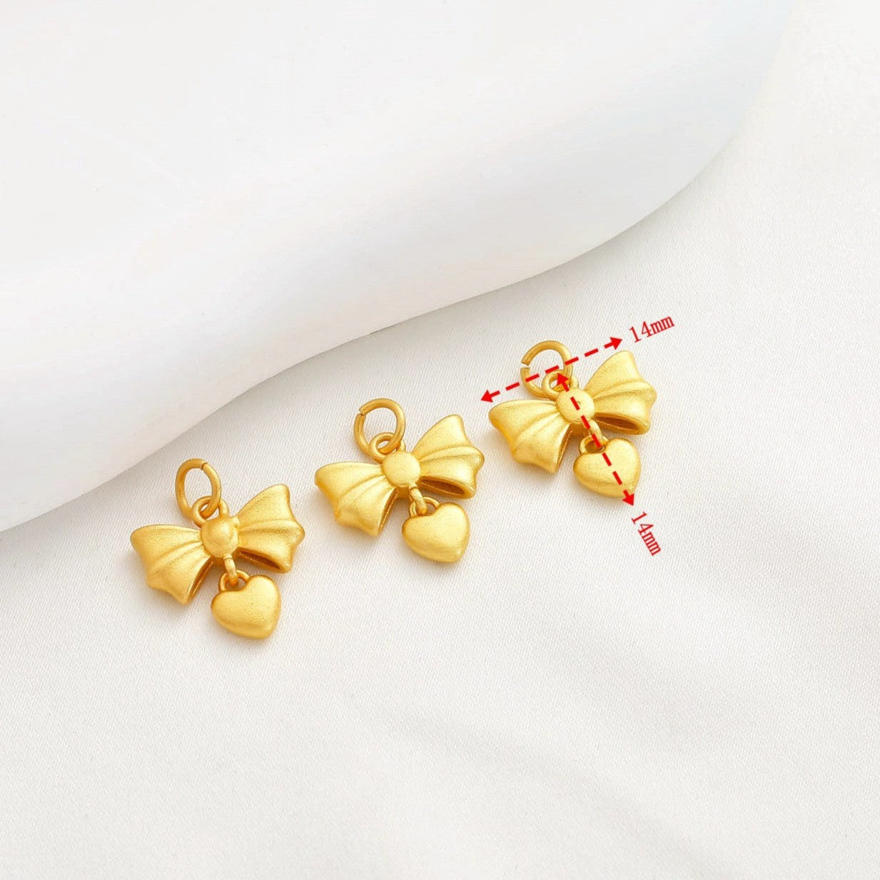 (10pcs)Sand Gold Ruyi Lock Butterlfy Bow Pendant