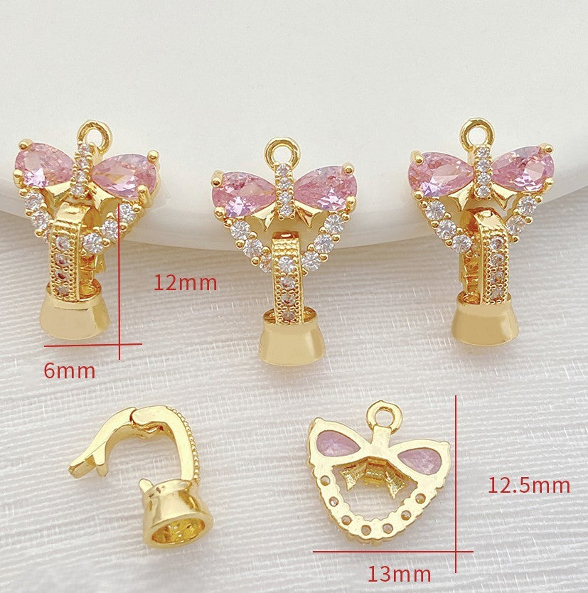 CZ-Set Bow Pearl Single Clasp