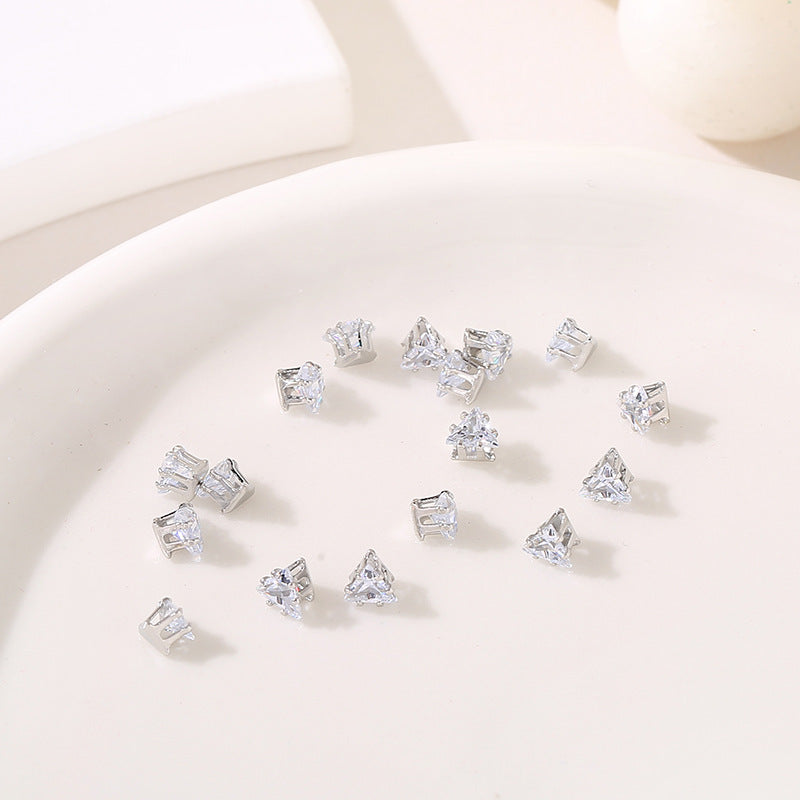 (100pcs)All Shape Geometric Zirconia Prong-Set CZ