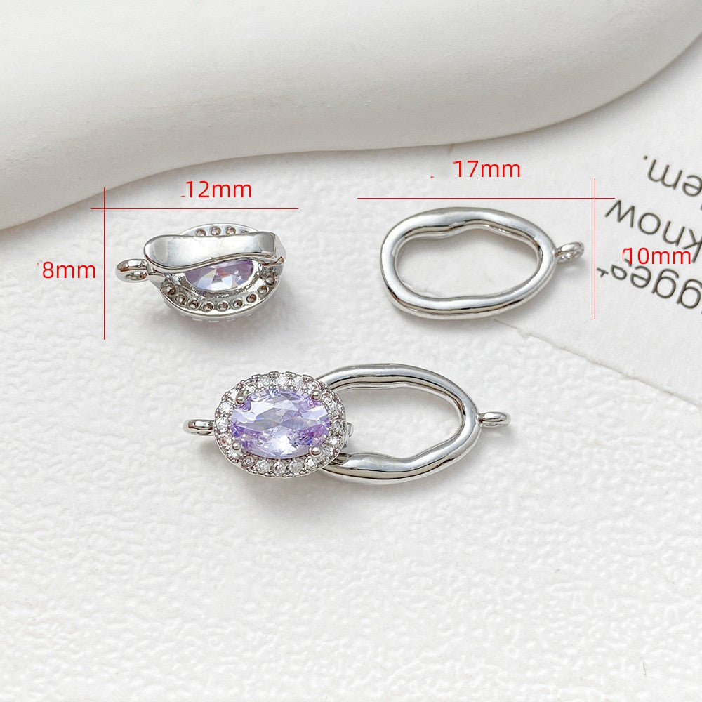Tarnish-Resistant Figure-8 Baroque Oval CZ Clasp