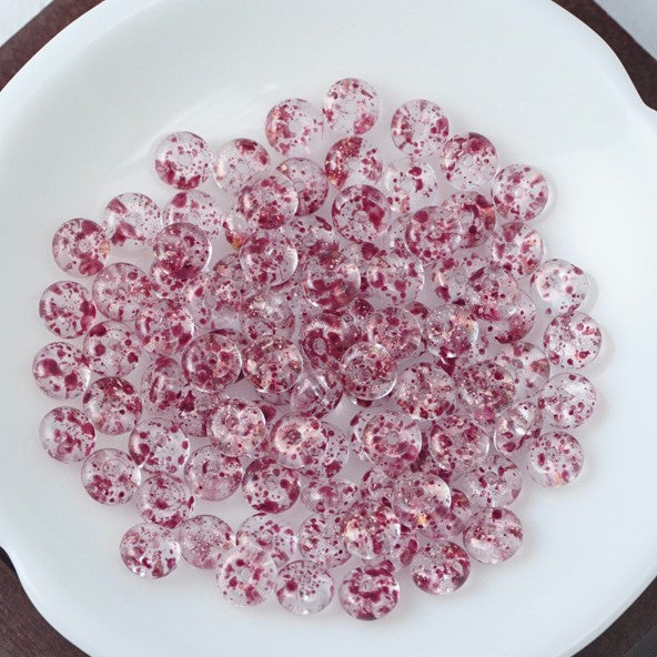 (100pcs)3x6mm Picasso Abacus Beads - Vintage Glass Seed Beads