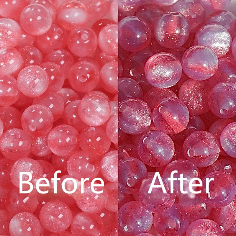 (50pcs)8/10/16mm Light & Temperature Color-Changing Resin Round Beads
