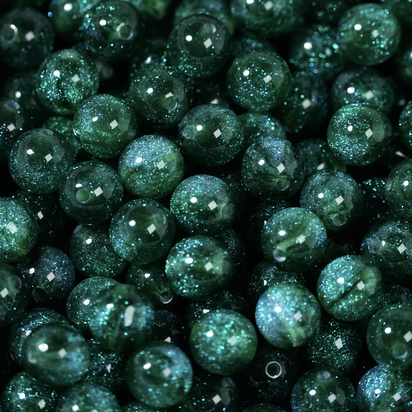 (50pcs)6/8/10/12/16/20mm Starry Mermaid Iridescent Resin Round Beads