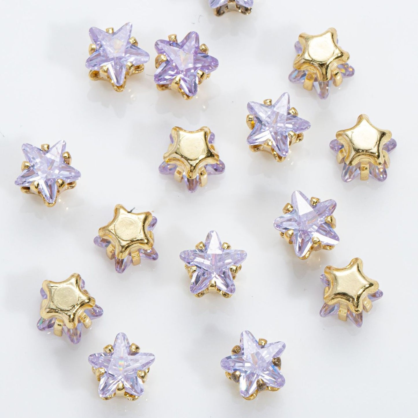 (50pcs)6mm Star Prong-Set CZ