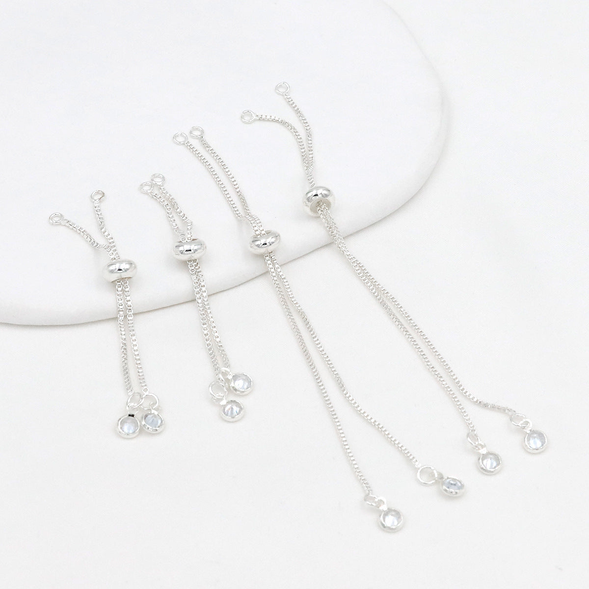 Adjustable Slider Chain With CZ Cubic Zirconia Ends