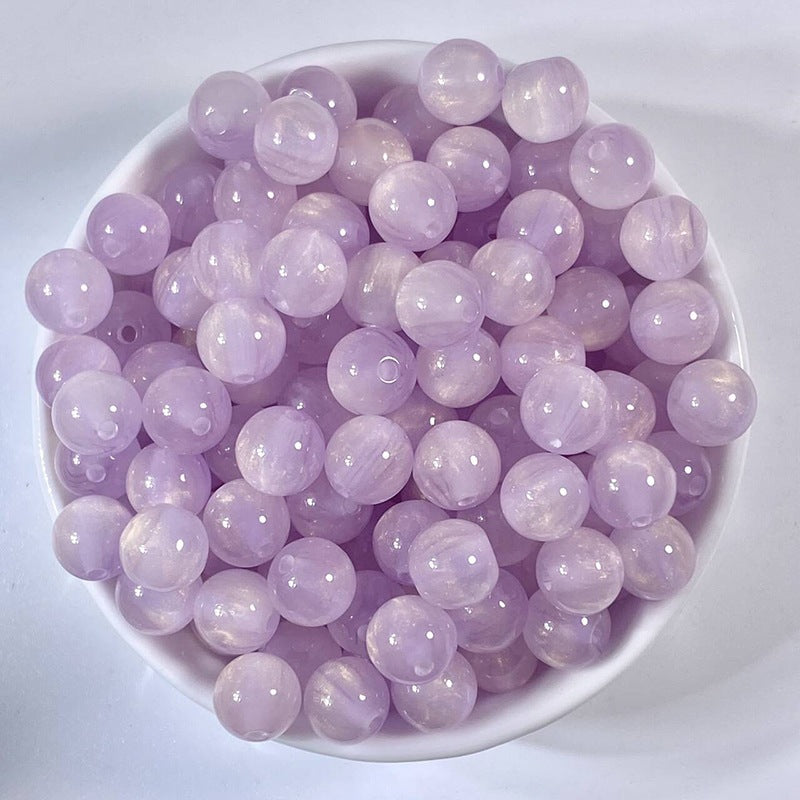 (50pcs)8/10/12/16MM Gilded Resin Beads- Oil-Painted Hues