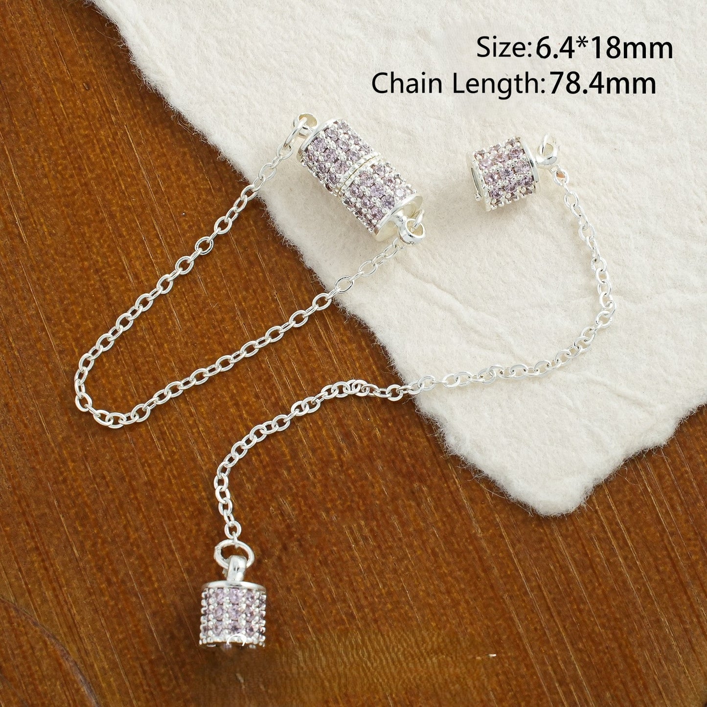 Full Diamond Cylinder Magnetic Clasp