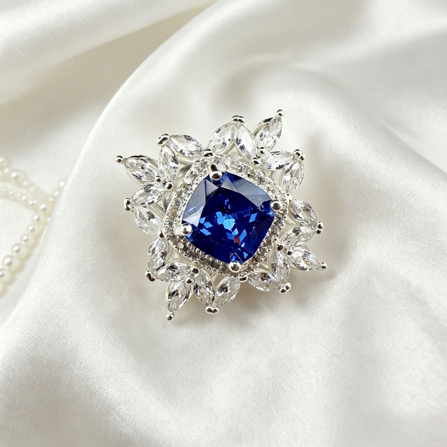 Diamond Sunflower Rose Full CZ Spacer Bead