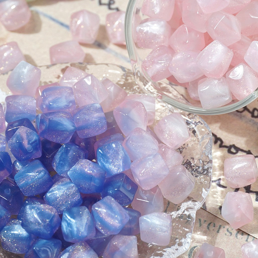 (50pcs)10mm Color Changing Resin Octagonal Pearlescent Thermal Beads