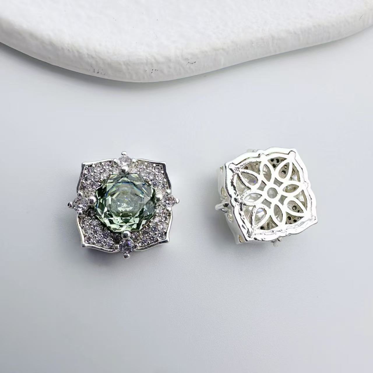 Rose Cut Square Zircon Spacer