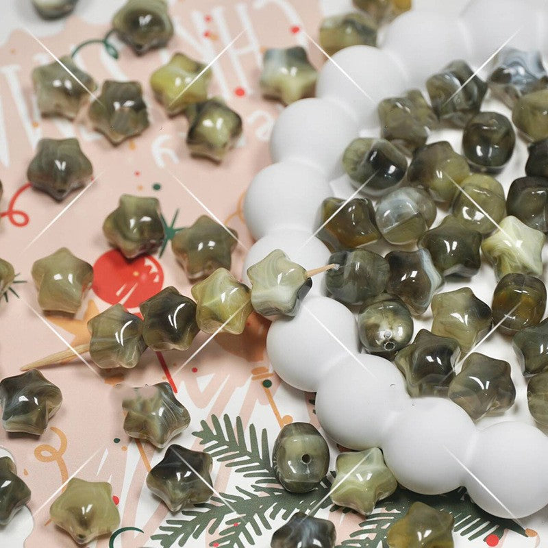 (50pcs)11mm Resin Five-Point Star Gradient Small Star Loose Beads