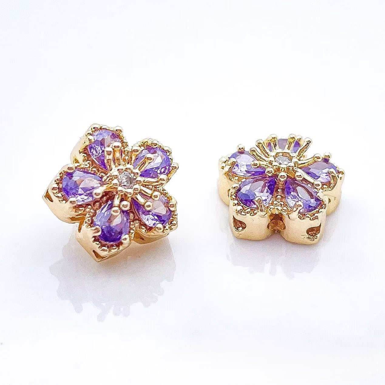 Flower CZ Spacer Beads