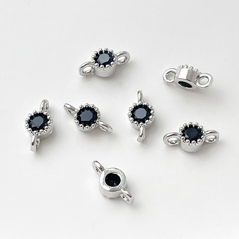 (10pcs)8mm Simple Double-Row Spacers with CZ