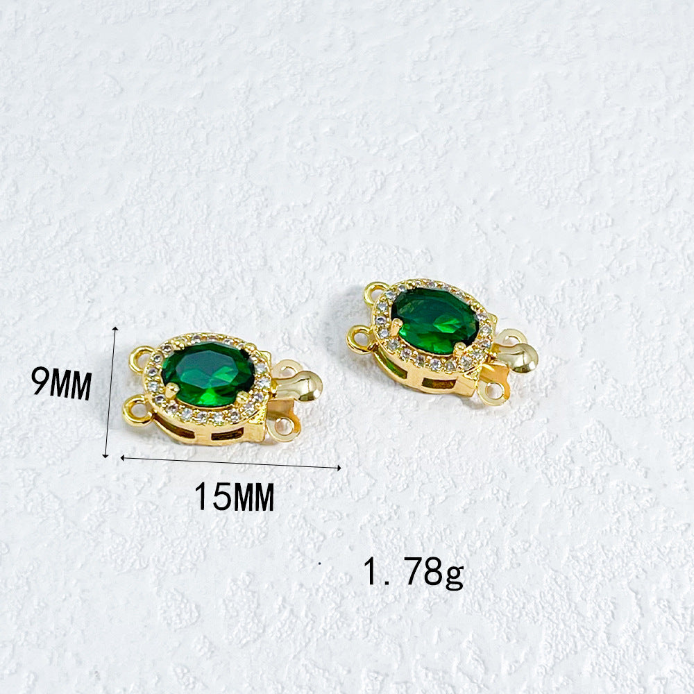 Oval CZ-Set Double-Row Clasp