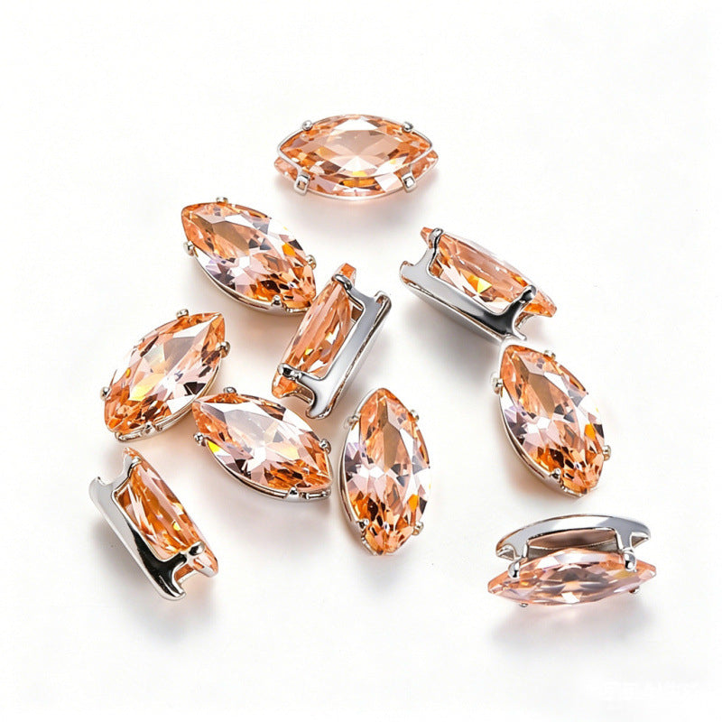 (50pcs)5x10mm 4-prong Marquise Prong-set CZs Zirconia