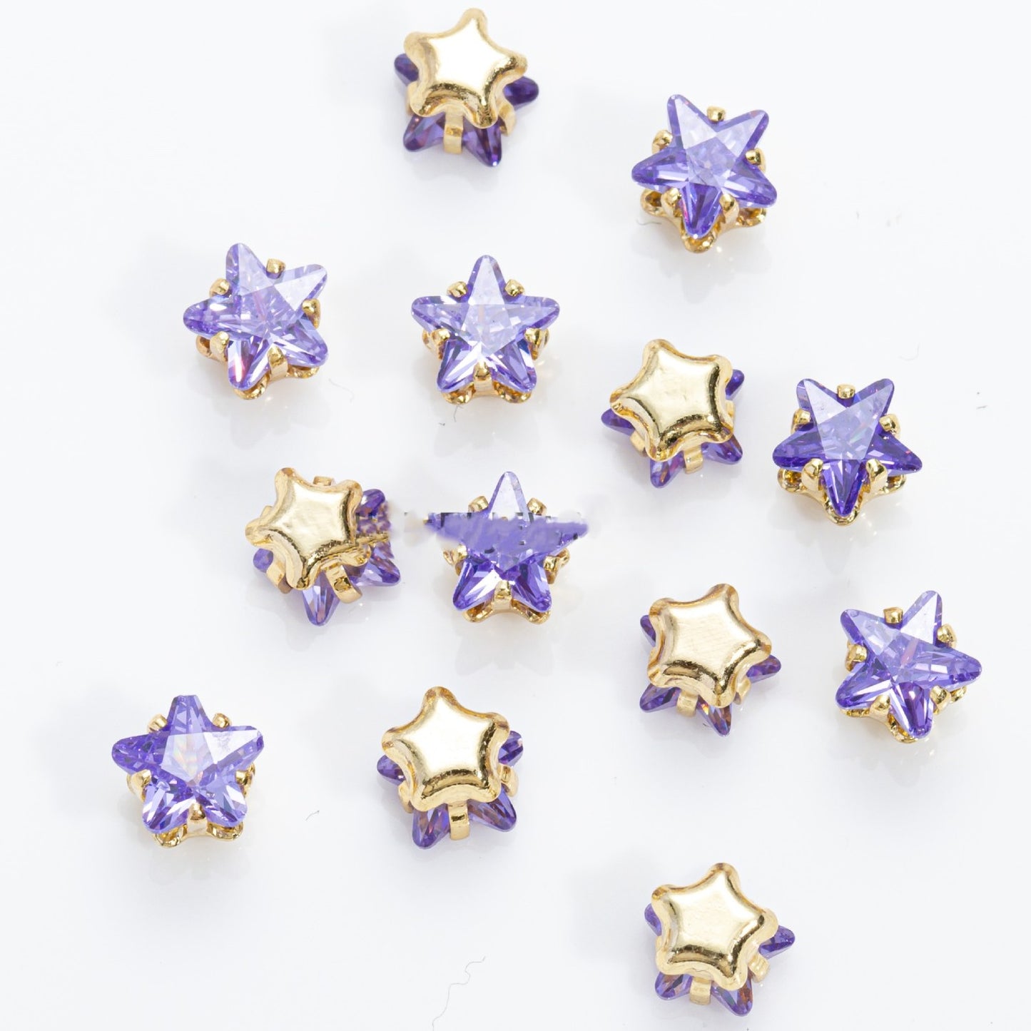 (50pcs)6mm Star Prong-Set CZ