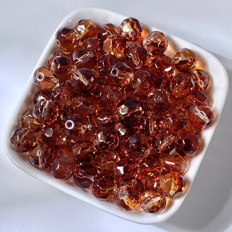 (50pcs)10mm Glass Crystal Irregular Round Beads