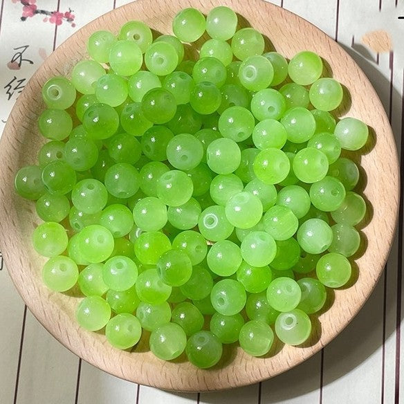 (200pcs)6/8/10/12mm Chalcedony Crystal Round Beads - Jade-like Series