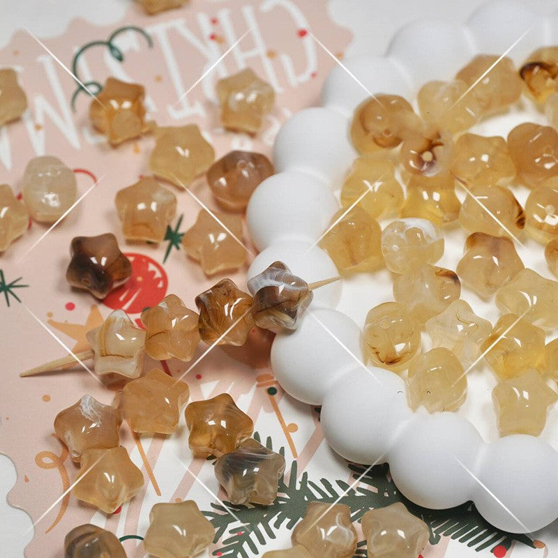 (50pcs)11mm Resin Five-Point Star Gradient Small Star Loose Beads