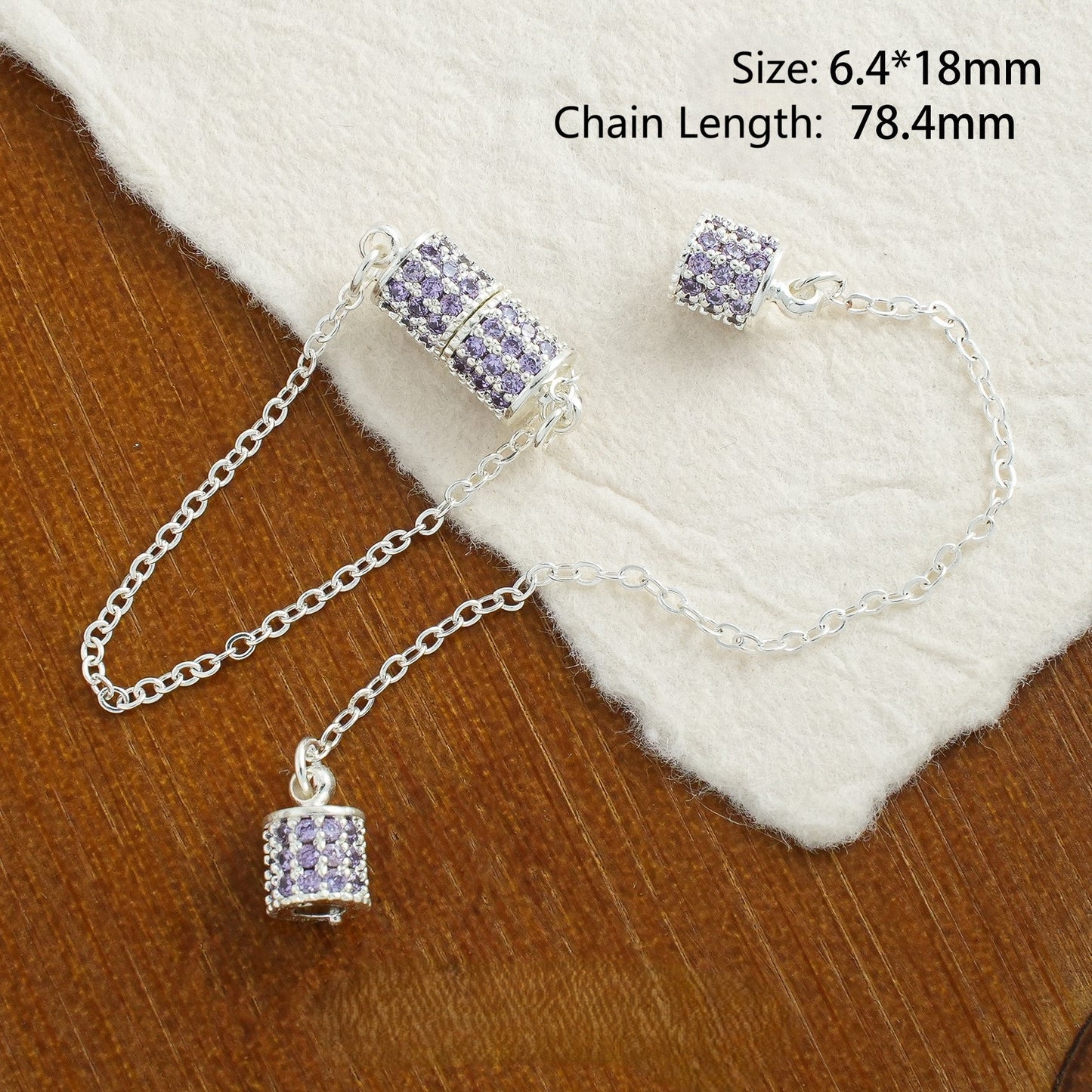 Full Diamond Cylinder Magnetic Clasp