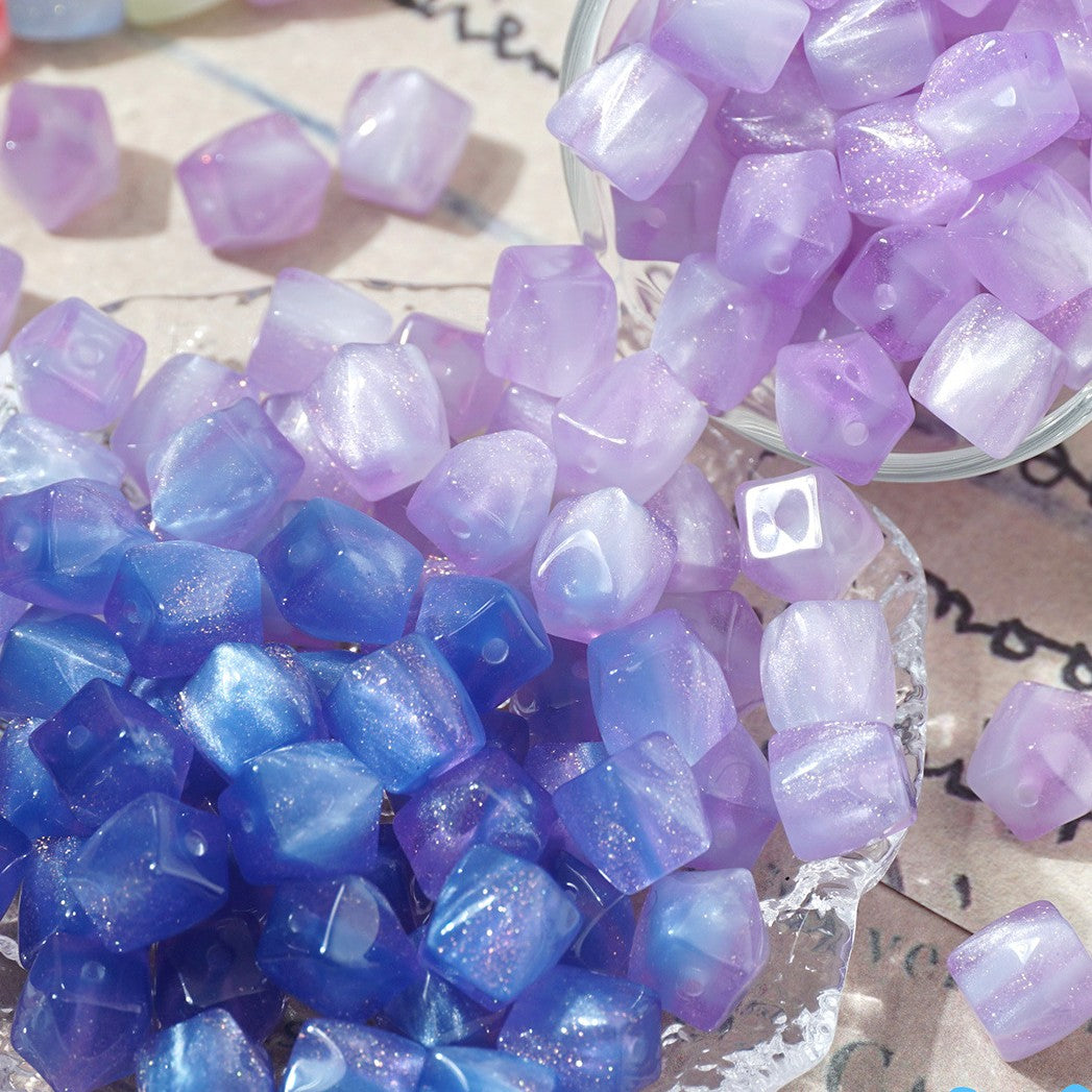 (50pcs)10mm Color Changing Resin Octagonal Pearlescent Thermal Beads