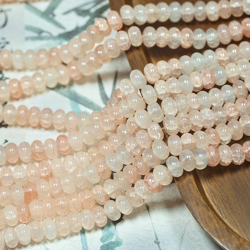 (100pcs)4x8mm Jade Crack Abacus Glass Beads - Water-Dyed Series