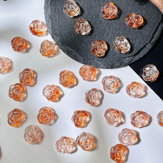 (50pcs)12mm Glass Rose Beads