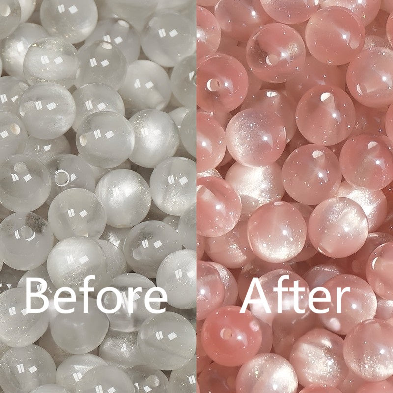 (50pcs)8/10/16mm Light & Temperature Color-Changing Resin Round Beads