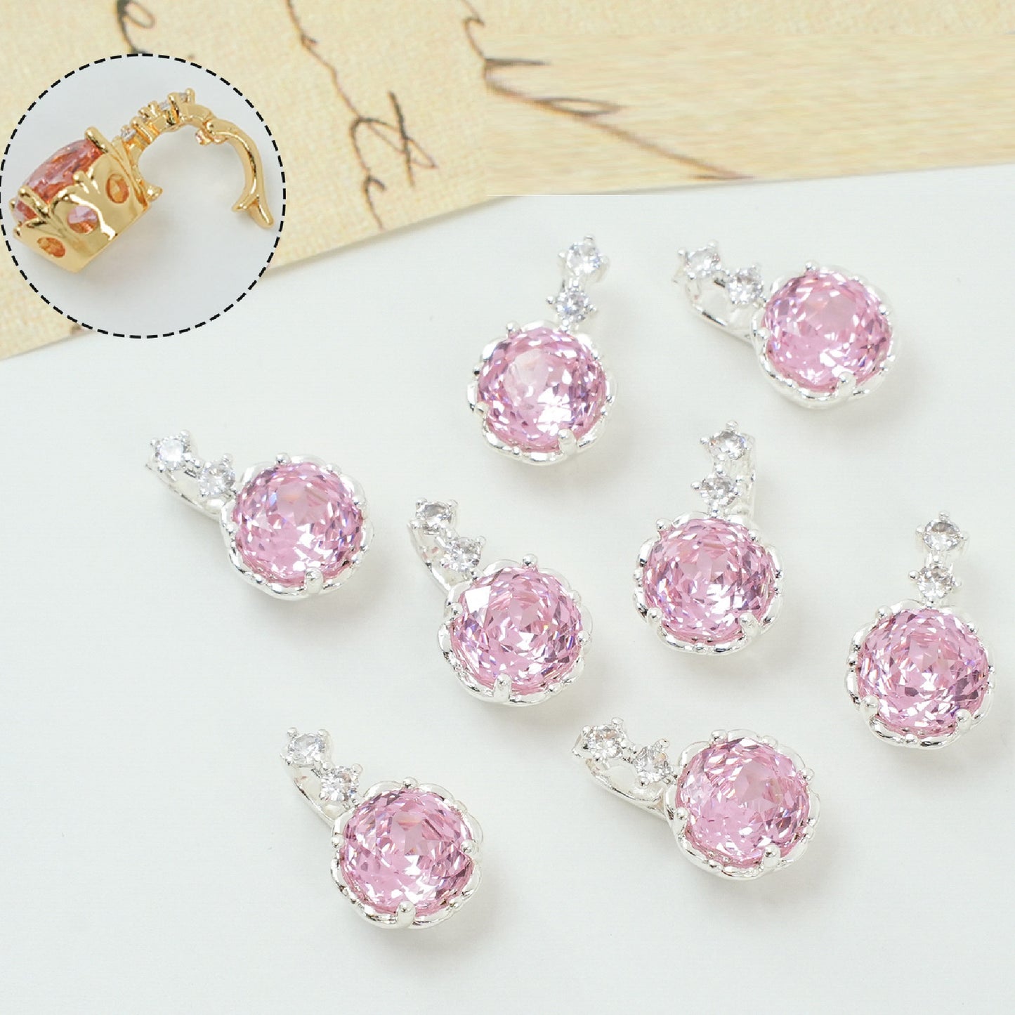 Rose Cut Zircon Connection Closure/Clasp