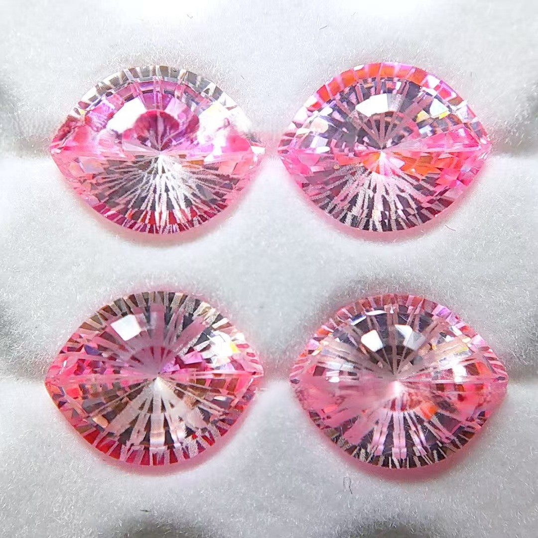5A 8-10mm Gradient Evil Eye Firework Cut Loose CZ Stone - 1pcs