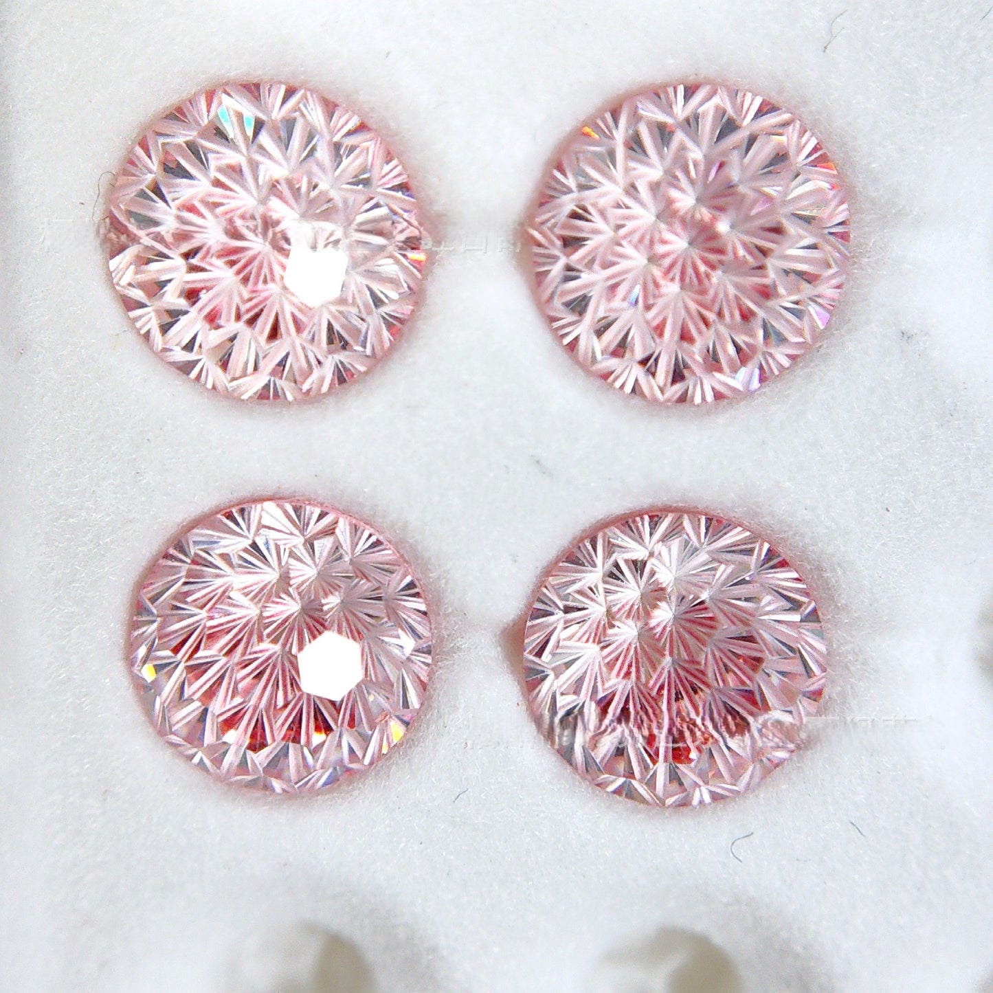 5A 4-8mm Round Flame Cut Loose CZ Stone - 2pcs