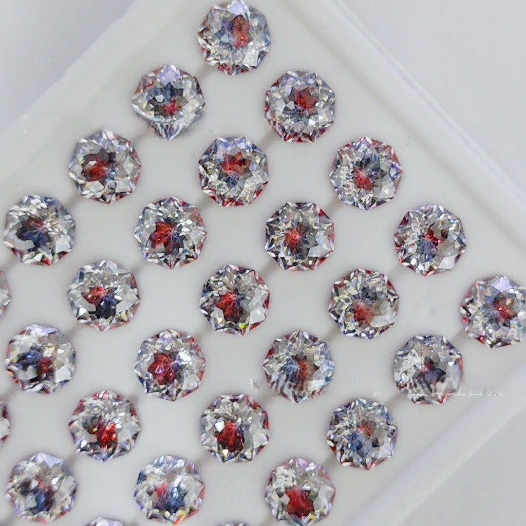 5A Octagonal Iridescent-Coated Bouquet Cut Loose CZ Stone - 2pcs